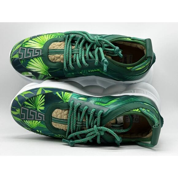 Versace Chain Reaction Sneaker Mens US 5 EU 38 Green Emerald DSU7071E - Picture 5 of 11
